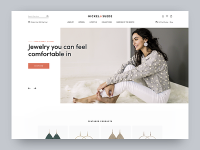 Homepage masthead for jewelry company design ecommerce ecommerce business ecommerce design graphic design ui ui designer ux ux design ux designer