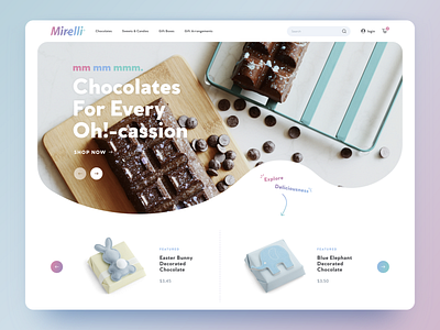 Homepage masthead for client who sells chocolates design ecommerce ecommerce business ecommerce design ui ui designer ux ux design ux designer web designer