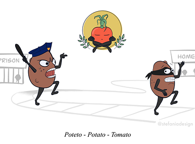 Poteto - Potato - Tomato advertisment comics creativity draw illustraion poster tomato zen