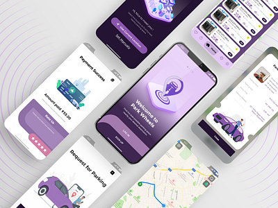 Park Wheels | Parking App UI/UX Design car parking creative design gamification illustration park wheels parking parking app parkings photoshop ui ui ux design uiux user flow user personas user research vehicle parking xd