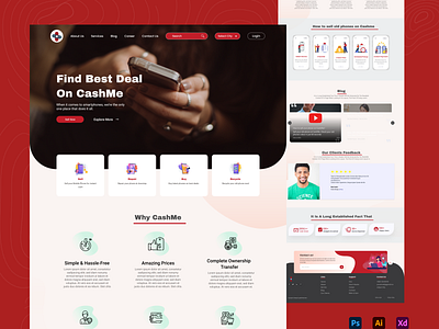CashMe Website UI Design adobe xd animation branding cashify creative design design graphic design illustration logo photoshop prototyping sell phone ui user experience user guide user interface user personas user research wireframing