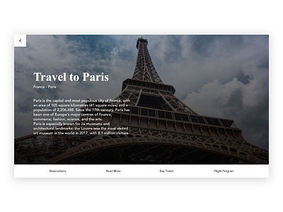 Travel to Paris clean concept design modern presentation design simple ui webdesign