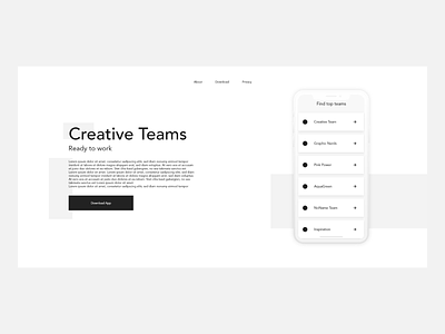 Creative Teams - Web Design adobe xd concept design webdesign