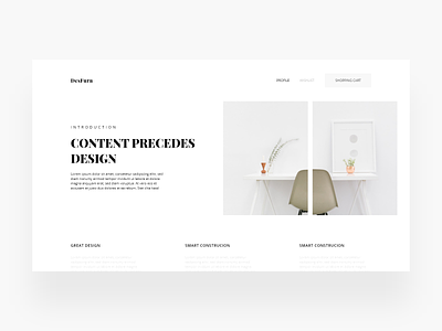 Content Precedes Design adobe xd clean design ui webdesign