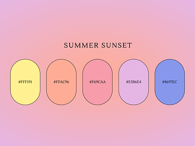 Summer Sunset color palette figma inspiration weekly warmup