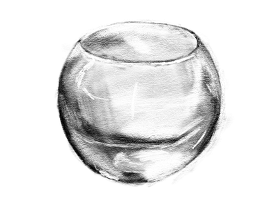 Stemless wine glass drawing