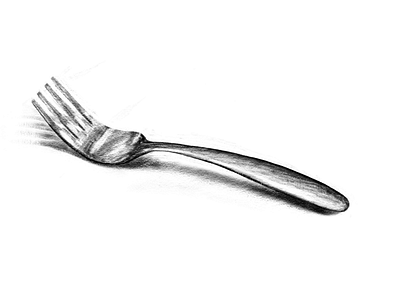 Fork iPad pro pencil sketch
