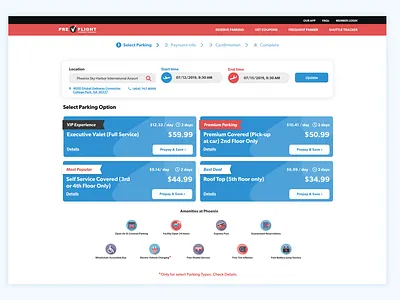 PreFlight Airport Parking Web UI/UX Checkout Experience adobe xd design mobile app ui ux web design