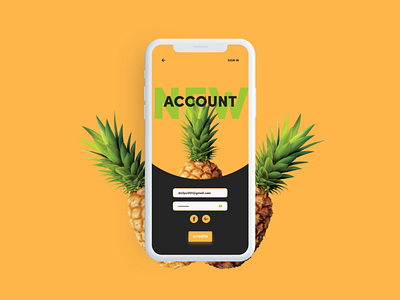 Daily UI #001 - Sign Up - Social Pineapple brazil daily ui daily ui 001 pineapple ui deisgn