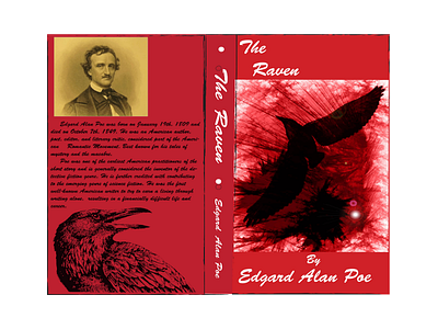 Poe - The Raven Cover book book cover book cover art book cover design design illustration poe poem print print design raven typography vector
