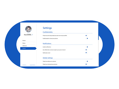 Settings - DailyUI #007 blue dailyui design settings ui ux vector web website