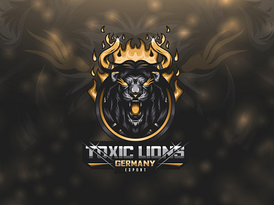 TOXIC LION GERMANY ESPORT LOGO FOR CLIENT animal design esport esport logo fire gaming germany lion logo logo design streamer team toxic twitch logo