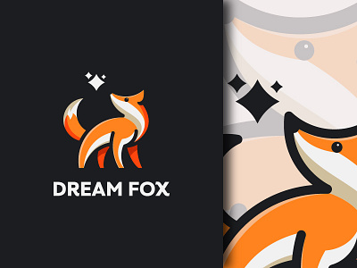 Dreaming Fox Logo animal branding business design dream fox graphic design illustration logo logo concept logo design logoawesome mascot media sport stars wolf