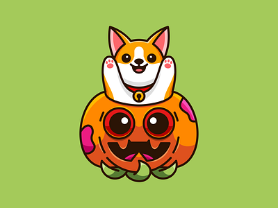 Cute Shiba Inu animal animation branding cute design dog graphic design halloween illustration inu kawaii logo logo concept logo design mascot october shiba ui vector