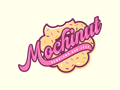 Logo for Mochinut animal branding cake cartoon donut food graphic design illustration junk food logo logo concept logo design mascot mascot logo ui
