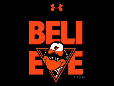 UA Baltimore Orioles Believe baseball believe mascot orioles under armour