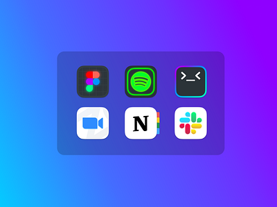 macOS Big Sur Colorful Icons big sur figma gradient ios macos macos icon notion slack spotify terminal zoom