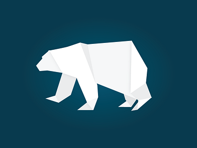 Icon for a Travel Guide to Churchill (Polar Bear Tours) clean flat icon origami polar bear