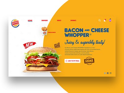 A Little Concept For Burger King branding burger burger king design graphic design landingpage logo typography webpage website