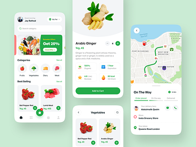 Grocery Store App 🥦 app appdesign card concept design e commerce food fruits grocery store illustration m commerce market mobile app store typography ui uiux ux vegetables
