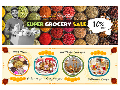 Slider banners for spices and pooja items banners branding design discount banner pooja items sale spice web website