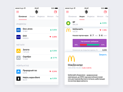 StockRobot - Quick View app exchange finance ios iphone mcdonalds stock trading ui ux
