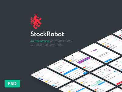 StockRobot App Freebie app exchange finance free freebie ios psd stock trading ui ui kit ux