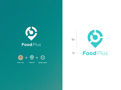 Food plus Identity design branding design delivery erbil food icon identity logo map pattern