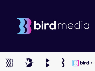 Bird Media....fun with B b logo bird logo branding design dream touch flat illustration logo logo maker minimalist modern logo pin tool ui vector