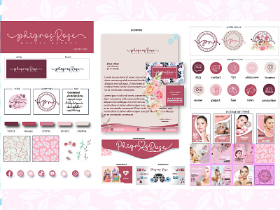 The Phigros Rose Beauty Export feminine Signature logo brand branding design feminine feminine design feminine logo flat graphic design illustration logo minimalist motion graphics photography logo pin signature logo ui vector