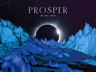 PROSPER album album art albumcover cinema4d cover art design landscape moon motion music music art typography