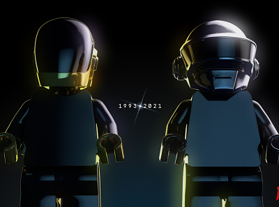 Much Love Daft Punk ae aftereffects animation c4d cinema4d cover art daftpunk design motion motion design music physical render technology texture