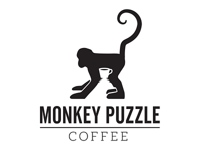 Monkey Puzzle Logo Concept branding coffee logo logo design negative space