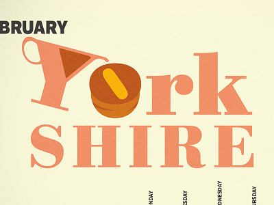 Self promo calendar project - Yorkshire pudding day calendar self promo typography wip