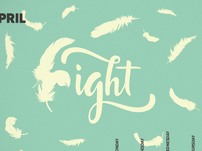 Self promo calendar project - Pillow Fight Day calendar self promo typography wip