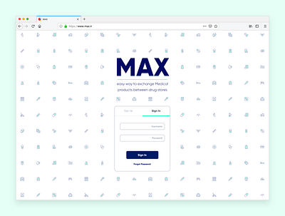 MAX log in sign in sign up website design