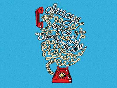 Always Over Communicate cursive hand drawn illustration playful typography