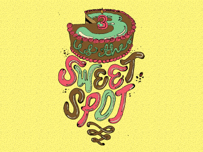Sweetspot cake cursive hand drawn illustration playful sweets typography