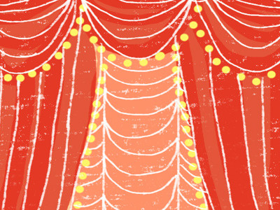 Red Drapes burlesque doodle french graphic design illustration pinup tablet textures vintage window