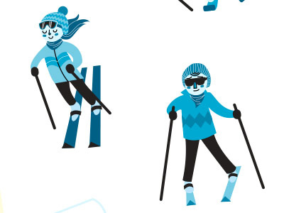 Skiers blue fun gear girl illustration illustrator liftopia lingo ski ski gear skiers skiing smile snow terms words