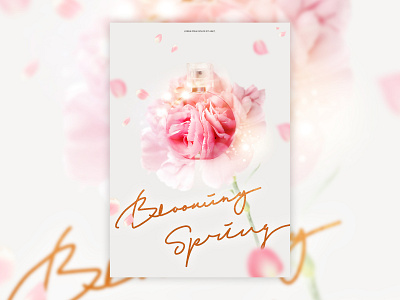 Blooming Spring cosmetics flower graphic design paintedlanguages poster design spring typography typography design