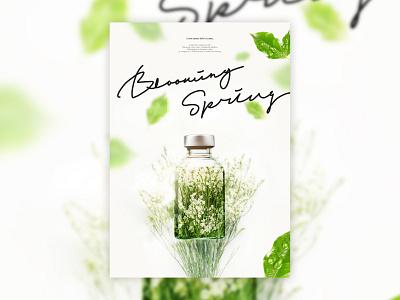 Blooming Spring cosmetics flower graphic design paintedlanguages poster design spring typography typography design