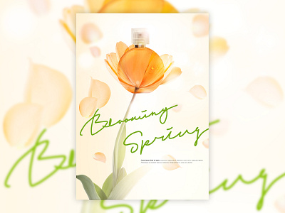 Blooming Spring cosmetics flower graphic design iclickart paintedlanguages poster design spring typography typography design