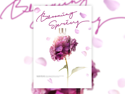 Blooming Spring cosmetics flower graphic design iclickart paintedlanguages poster design spring typography typography design