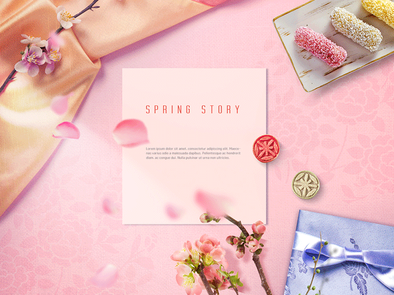 Spring Theme Invitation Templates designer flower freelancer graphic design iclickart invitation card paintedlanguages photoshop ribbon spring template design