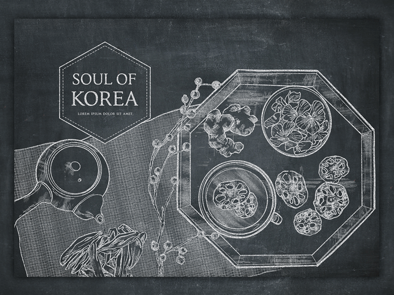 Hand drawn doodle elements on black chalkboard blackboard chalk art doodleart drawing iclickart illustration korea oriental paintedlanguages
