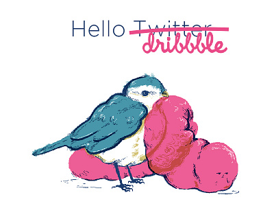 Hello Dribbble bird graphic social network worm