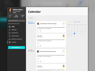 Webapp Calendar calendar events recognition responsive scheduling webapp workplace