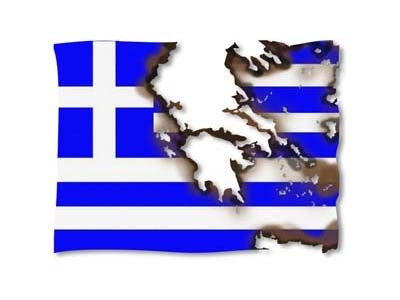 Greece. War and Turmoil... burning greece greek flag map victoria hislop