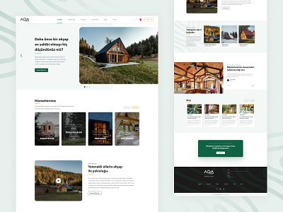 Wooden House Company Website bungalow clean clean ui corporate dribbble best shot header interaction landing page layout minimal productdesign tiny house trend 2021 trendy design ui uidesign ux webdesign wooden